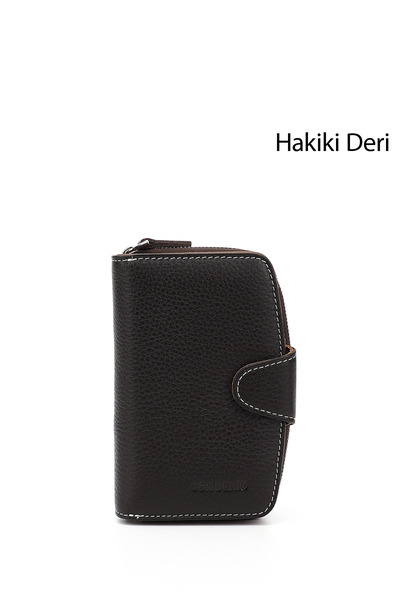 GÖNDERİ(R) Kadın Kahveye Camel Dikey Hakiki Deri Cüzdan