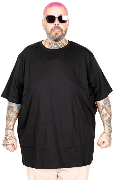 ModeXL Fashion XL Big Size Men's T-Shirt Crew Neck Basic U25162 Black