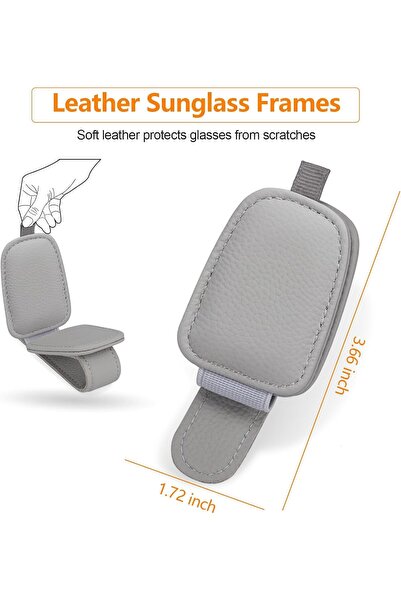 Arabest 2-piece magnetic leather sunglasses clip, car sun visor accessories, ...