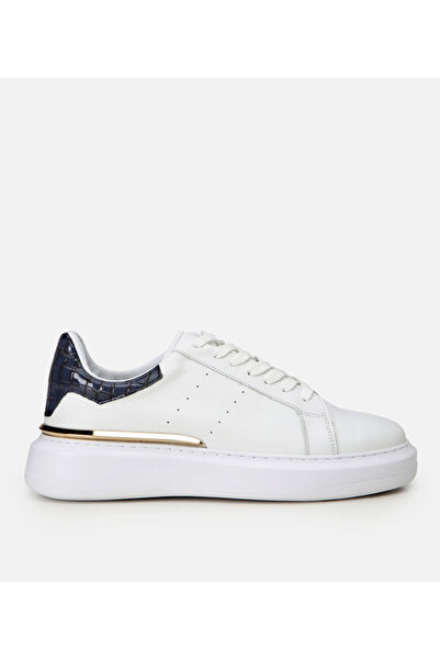 Hotiç Men's Leather White Light Sole Sports Shoes