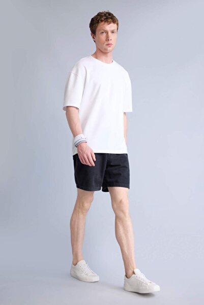 DeFacto Relax Fit Elastic Waist Bermuda Jean Shorts H7293Ax26Sm