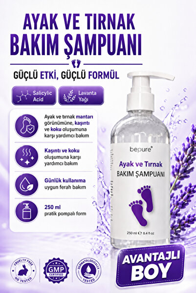 Bepure Ayak Ve Tırnak Mantar, Kasıntı ve Koku İçin Ayak Bakım Şampuanı 250 ml