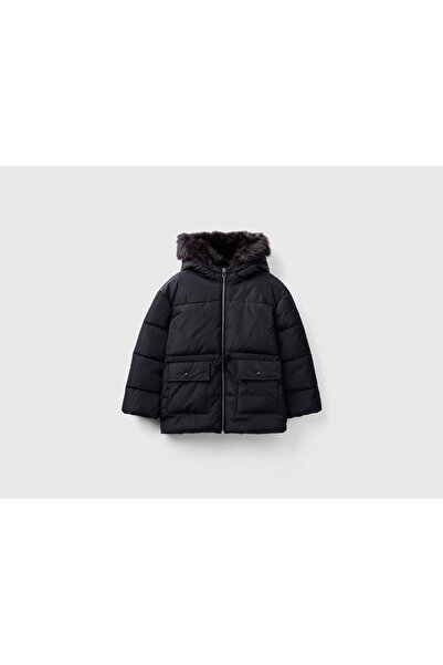 Benetton Siyah Kız Çocuk Mont 2LBGCN02X