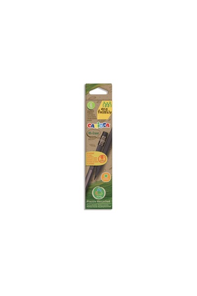 carioca Set Of 6 Eco Black Hb Graphite Pencils Eraser