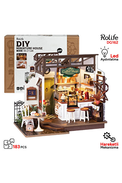 Rolife DG162 Kafe (NO.17 Slow Life Cafe) DIY Minyatür Maket Model Seti Mini D...