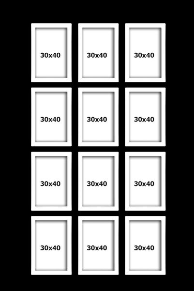 Bytwo 12 БР. Рамка 30x40 от бял МДФ - Рамка А3 - Многопосочна рамка за снимки...