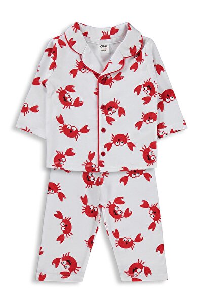Civil Baby Yengeç Empirme 6-18 Ay Pijama Takımı - Beyaz
