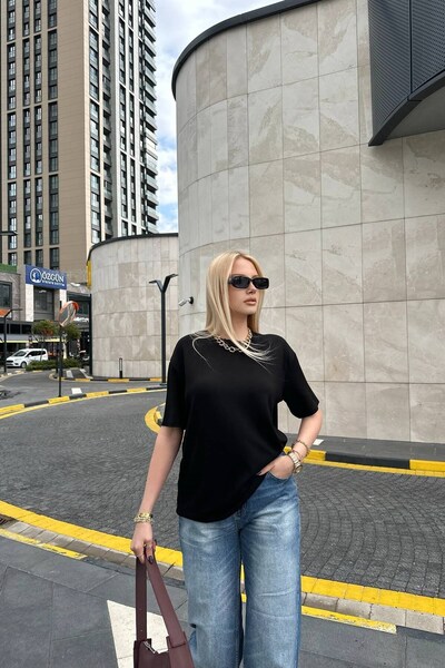 lizge giyim Cycling Collar Modal Tshirt