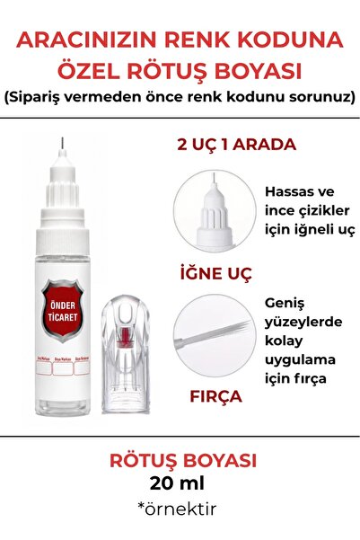 Önder Ticaret Aracınıza Özel Renk Kodu ile Rötuş Boyası İğne Uçlu Ve Fırçalı