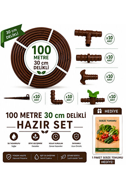 LİFE Drip Damla Sulama Seti 100 M Delikli 30 Cm