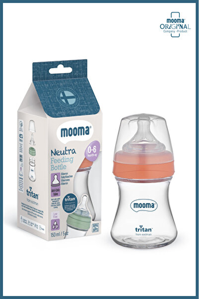MOOMA Neutra Doğal Tepkili Antikolik Tritan Biberon 150 ml 0-6 Ay (Yavaş Akış...