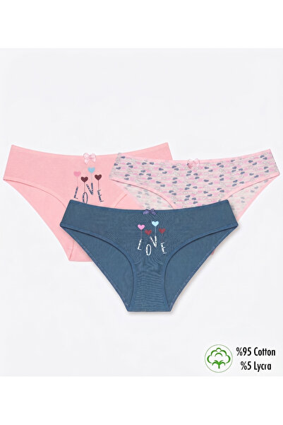 Cicito Chiloți bikini colorați din bumbac Lycra pentru fete, pachet de 3 6743