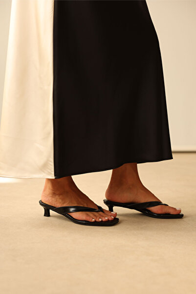 LUTVELIZADE Tocuri înalte 2523 - Flip Flops Mini Negri pentru femei