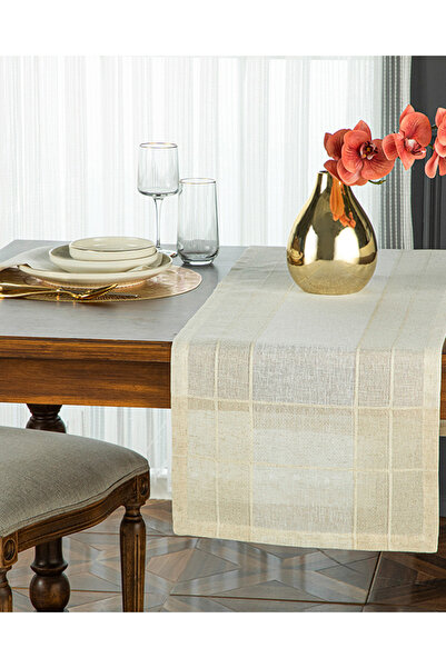 English Home Luxe Keten Runner Bej