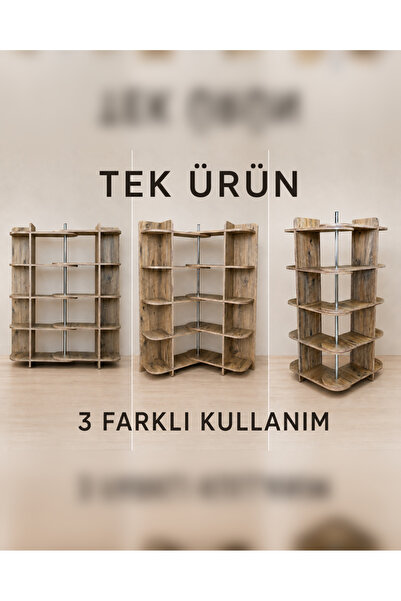 Tok-Co 270° Ayarlanabilen Kitaplık Raf İç Bükey & Dış Bükey & Düz Kullanım