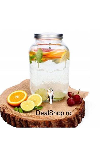 dealshopromania Borcan dozator de 7 litri pentru băuturi, limonadă, suc, cu r...