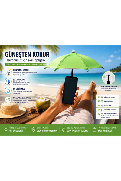 Zigver telefon şemsiye tutucu parlama önleyici su geçirmez güneşlik telefon ş...
