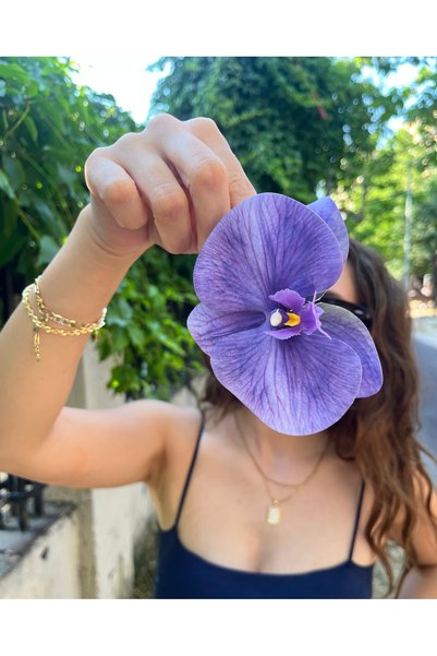 FloresDeCarnaval Lavender Bloom 🌺 Purple-Lilac Orchid Buckle