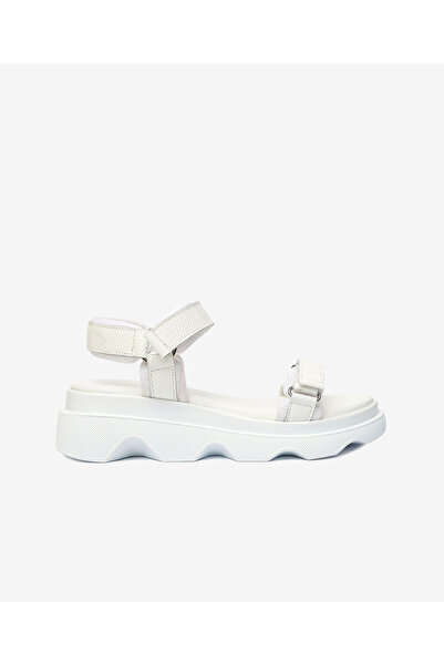 Greyder Kadın Beyaz Hakiki Deri Comfort Sandalet 4Y2WS59059
