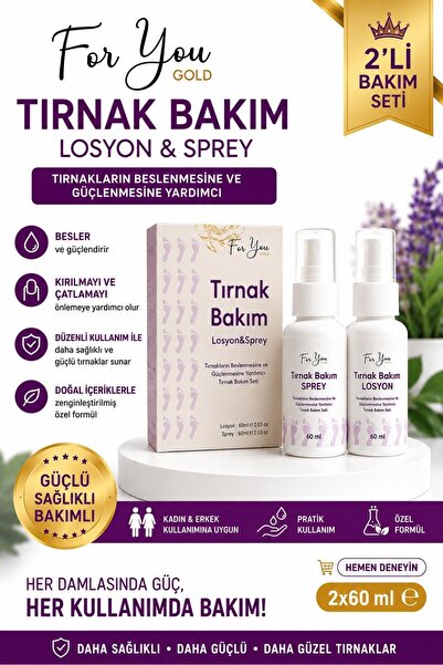 For You Gold Tırnak Ayak Bakım Seti Losyon&sprey Kaşıntı, Koku, Mantar Giderm...
