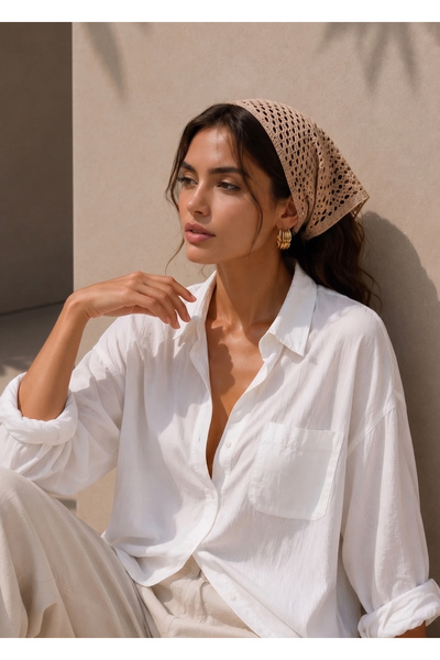 D scarf Γυναικεία Διχτυωτή Πλεκτή Μπαντάνα