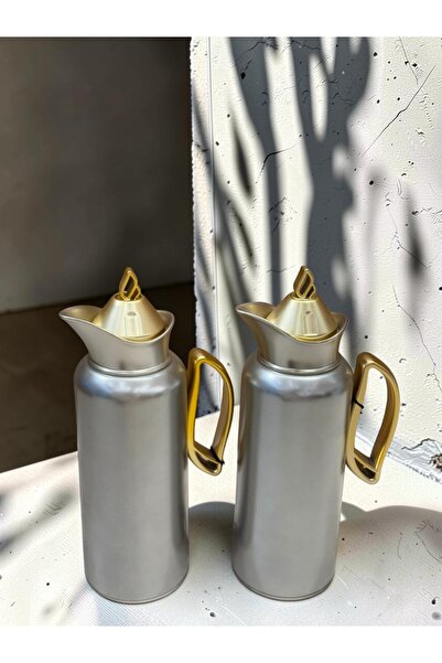 sahal aloula Trams Princess Luxury Shahi & Coffee Set - Matt Silver with Gold...
