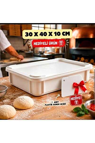ZTF GLOBAL TRADE Küçük Boy Pizza Hamur Saklama Teknesi & Kapağı (30 x 40 x 10...