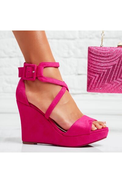 Zaira Sandale Dama cu Platforma Lesly Roz #14444 - 36