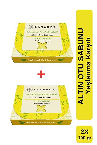 lasaroz 2 Pieces of Gold Herb Soap Anti-Aging Immortelle Flower Soap Renewing...