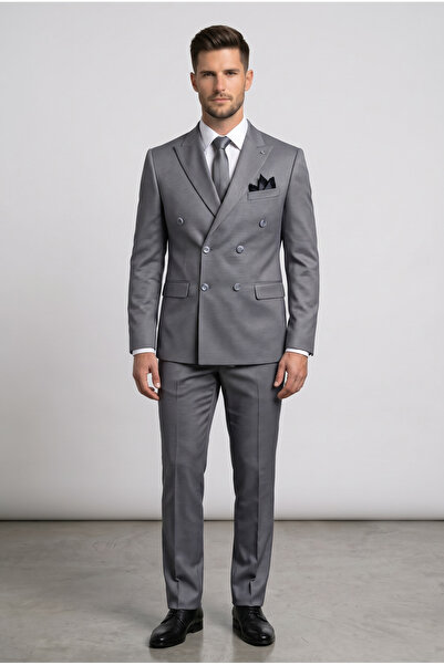 AtlasGiyim Costum bărbătesc slim fit cu două rânduri de nasturi (produs nou)