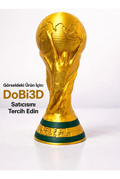 DoBi3D 25 cm Dünya Kupası Futbol Kupası Dekoratif Biblo – Altın Renk – Ev & O...