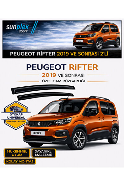 SUNPLEX Peugeot Rifter 2019 - 2026 Cam Rüzgarlığı Takım 2'li Takım Rüzgar Kes...