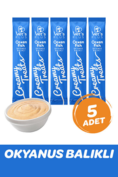 Vet's Plus Okyanus Balıklı Krema Kedi Ödülü 5x14gr