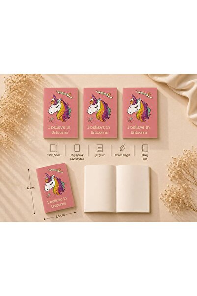 4nio Unıcorn 3'lü Mini Not Defter