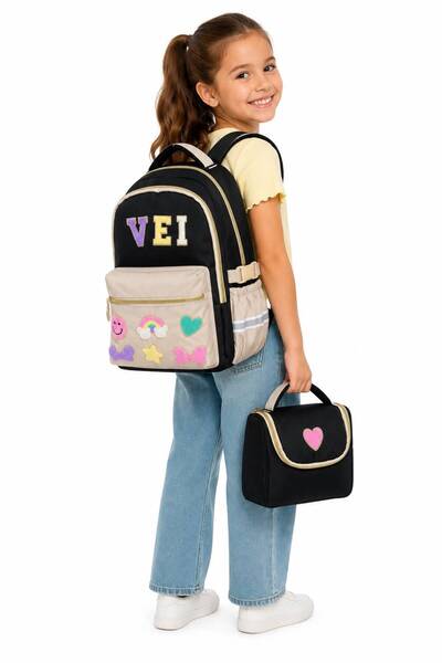 Freedom 3-Piece Primary School Bag Set: Girls' Backpack + Foil-Lined Lunch Bag + Pen Holder