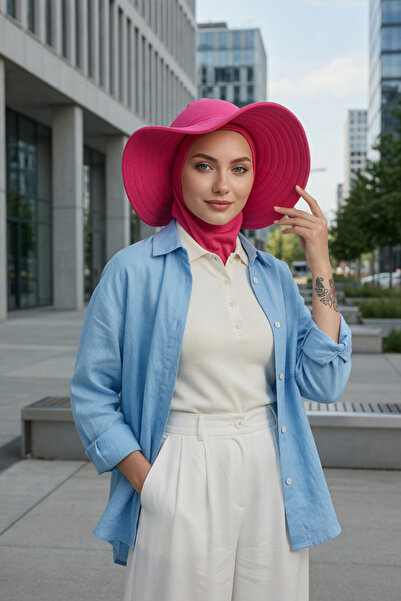 Aisha's Design قبعة نينجا مع غطاء رأس قابل للإزالة، مقاس S-5، لون فوشيا