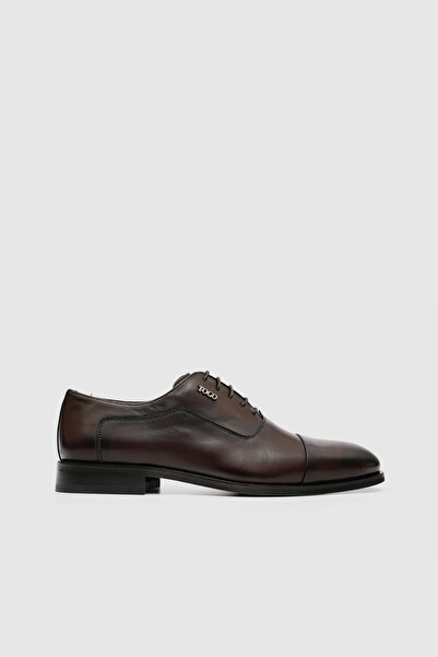 TOGO Men's Brown Genuine Leather Laced Classic Shoes [052307]