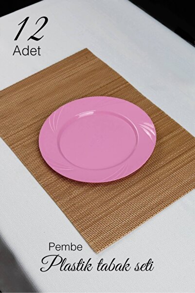 Ezupack 12'li Pembe Renk LÜX SERT PLASTİK Parti Doğum Günü Sunum Davet Nişan ...
