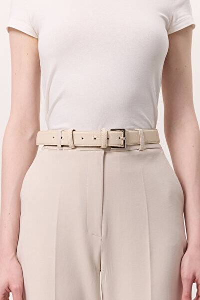 Manuka Square Buckle Belt Beige
