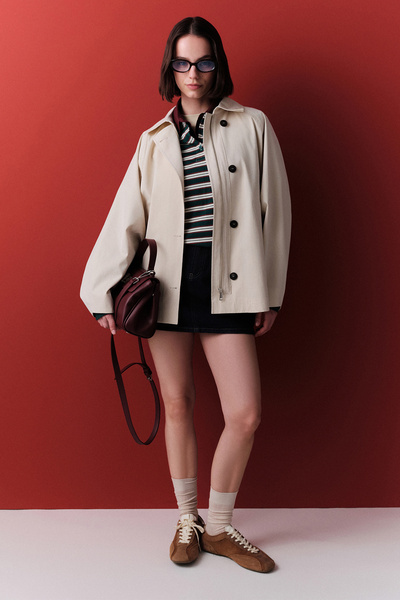 Manuka Cloak Sleeves Short Trench Coat Butterfly