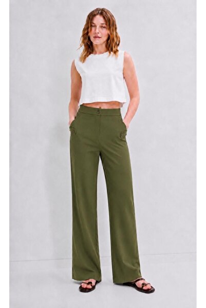 RESSHO High Waist Pocketed Polyviscon Palazzo Pants – Stylish Women's Trouser...