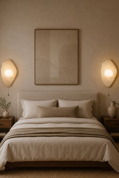 Baz Aydınlatma Similar Amorphous Natural Travertine Marble Wall Sconce with Czech Chain Switch Decorative Lighting