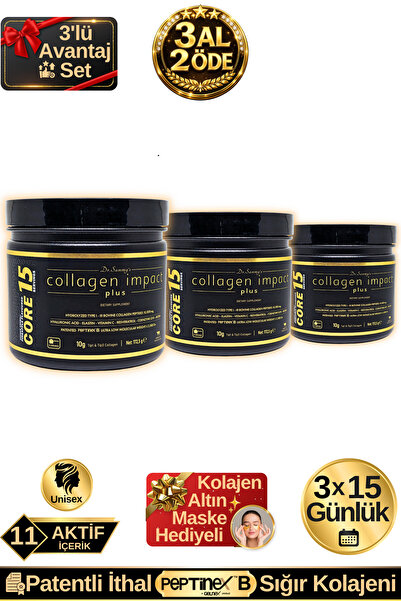 Dr.Sammy's Collagen Impact Plus Core 15 - 3'lü Avantaj Set Tip 1-3 Hidrolize ...