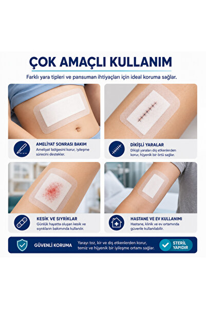 DS PLUS Esnek (nonwoven) Yara Örtüsü 9cm* 20 cm - (5 Adet)