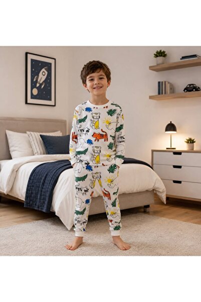 elmas kids Σετ χειμερινής πιτζάμα με μακρυμάνικο μοτίβο από 100% βαμβάκι για ...