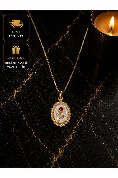 PURE BERRY GÜL VİNTAGE KOLYE ÇELİK GOLD RENK KARAMAZ