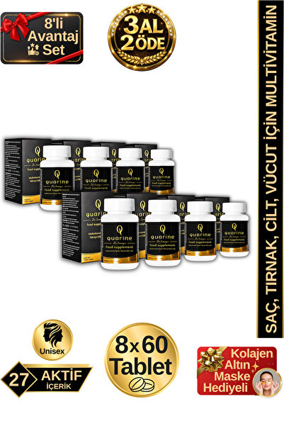 Dr.Sammy's Quarine Saç, Tırnak, Cilt ve Vücut Vitamini - 8'li Avantaj Set (8 ...
