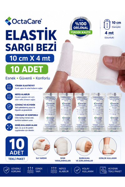 Octamed OctaCare Elastik Sargı Bezi 10CM X 4M 10 ADET