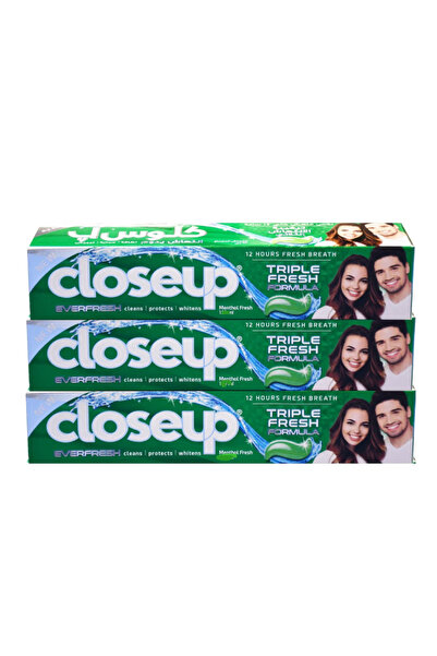 Closeup Triple Fresh Gel Toothpaste, Menthol Fresh, for 24HR fresh breath, 10...