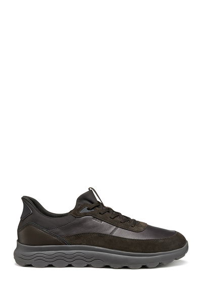 Geox Erkek Kahverengi U Spherıca Plus A - Nappa+Sued Bağcıklı Süet Sneaker U5...